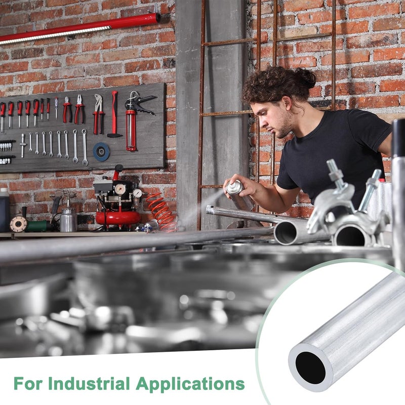 M METERXITY أنبوب دائري من الألمنيوم 6063 بحجم 300 مم، 10 مم قطر داخلي و15 مم قطر خارجي، أنبوب ألمنيوم بدون لحام للبناء/الآلات/الحرف اليدوية، أنبوب معدني مستقيم [0.39"x0.59"x12] - Image 5